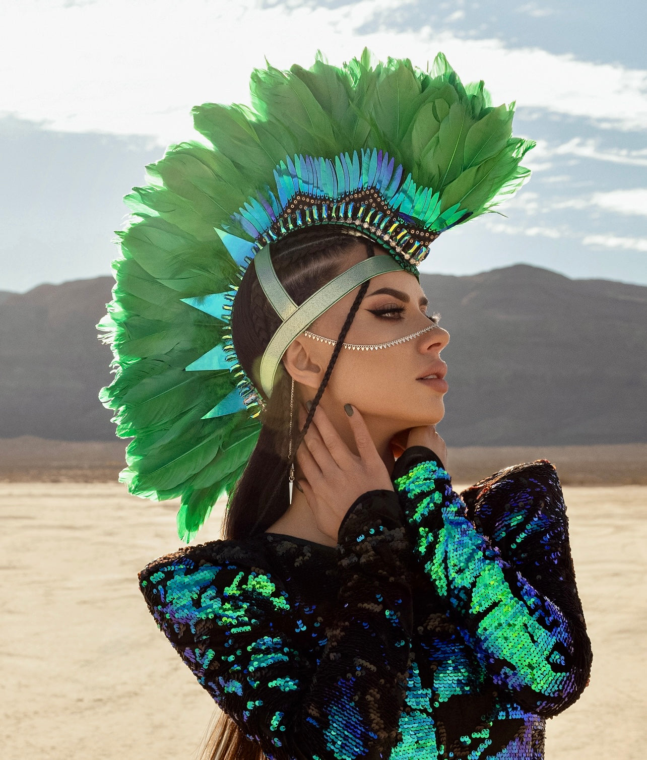 Green iridescent Mohawk