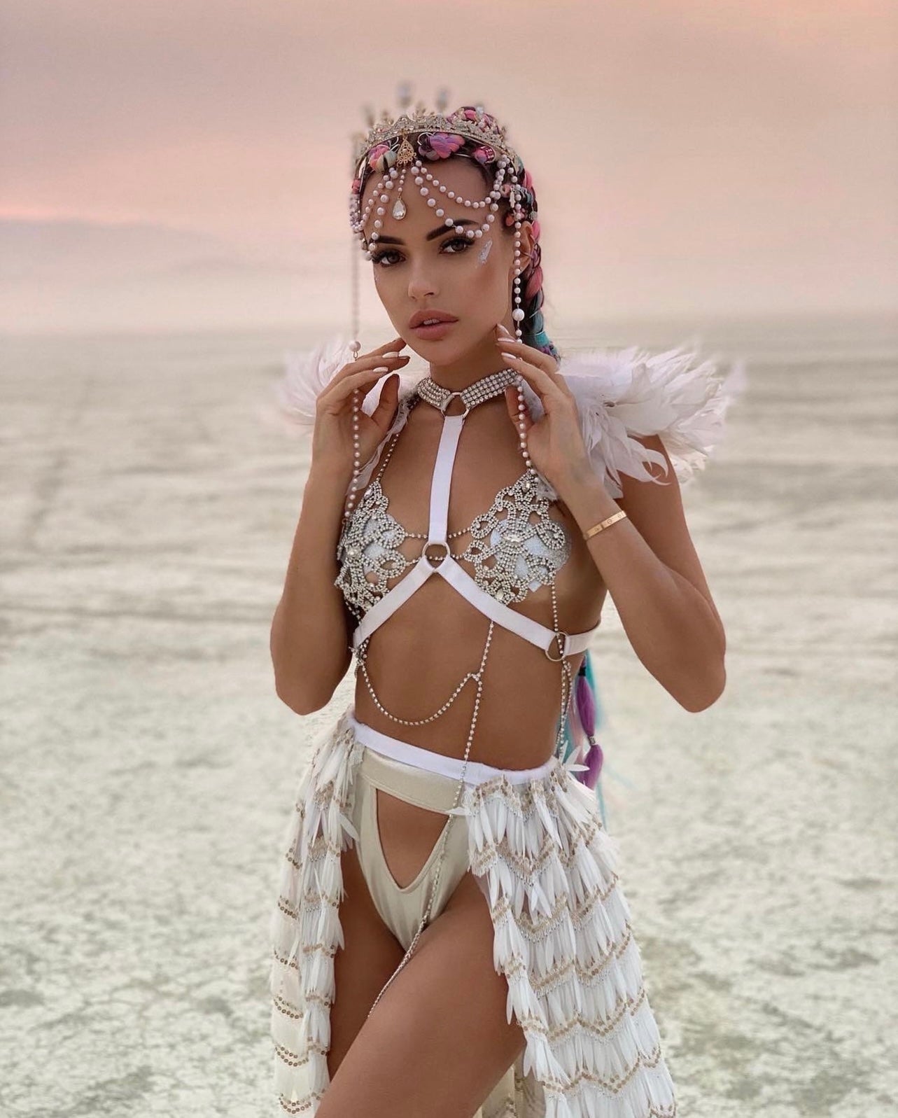 White feather harness