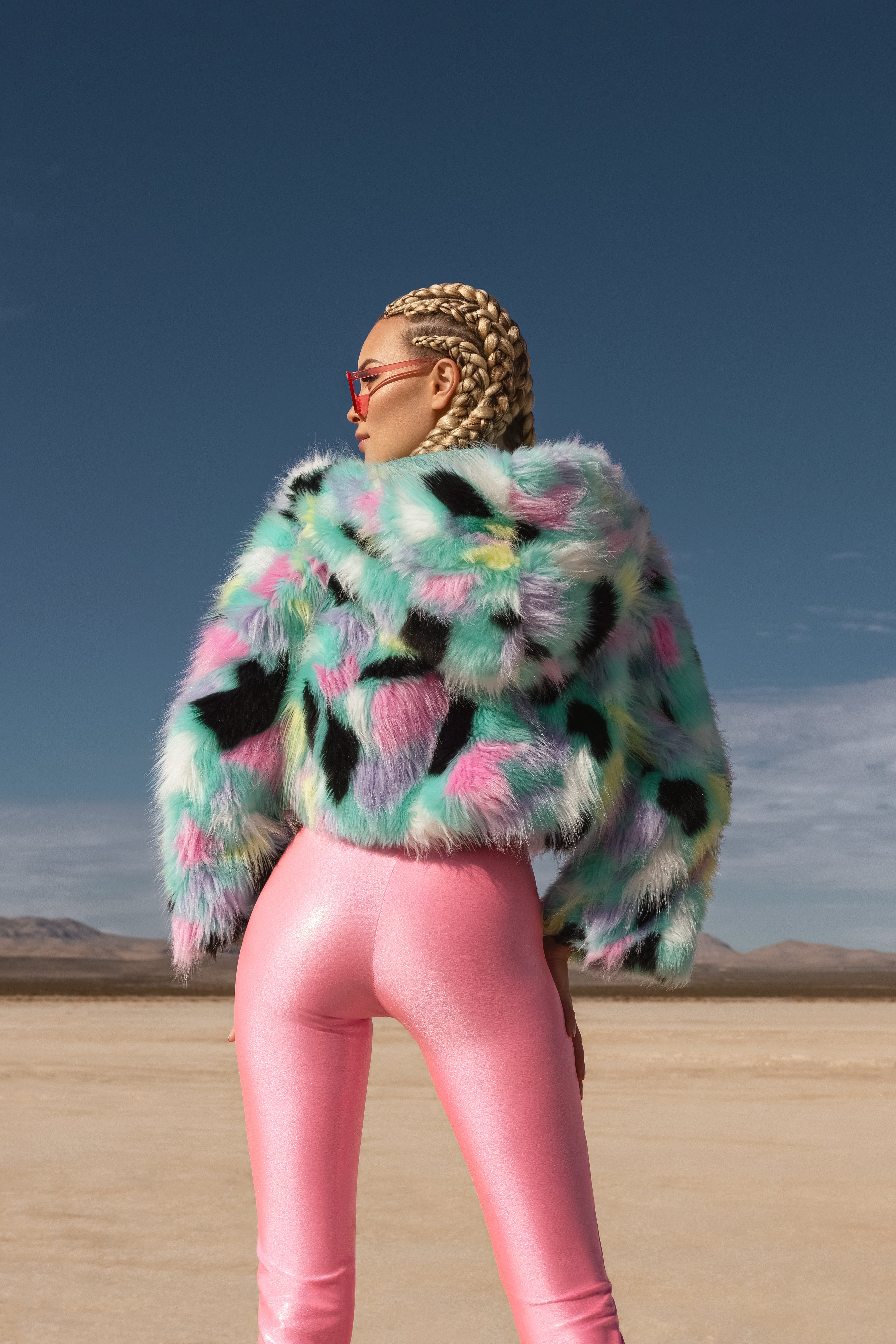 Prismatic Dream Faux Fur Coat