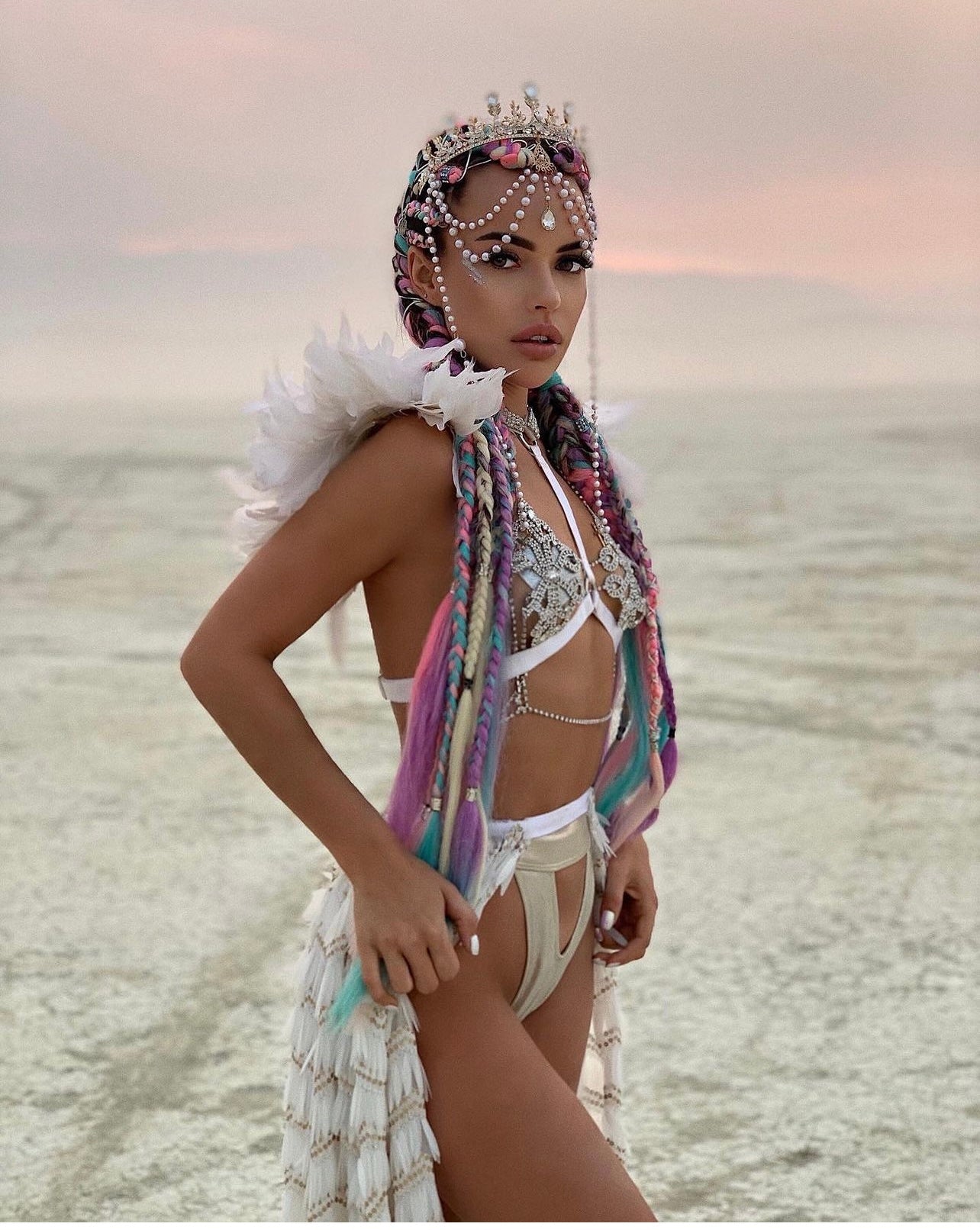 White feather harness