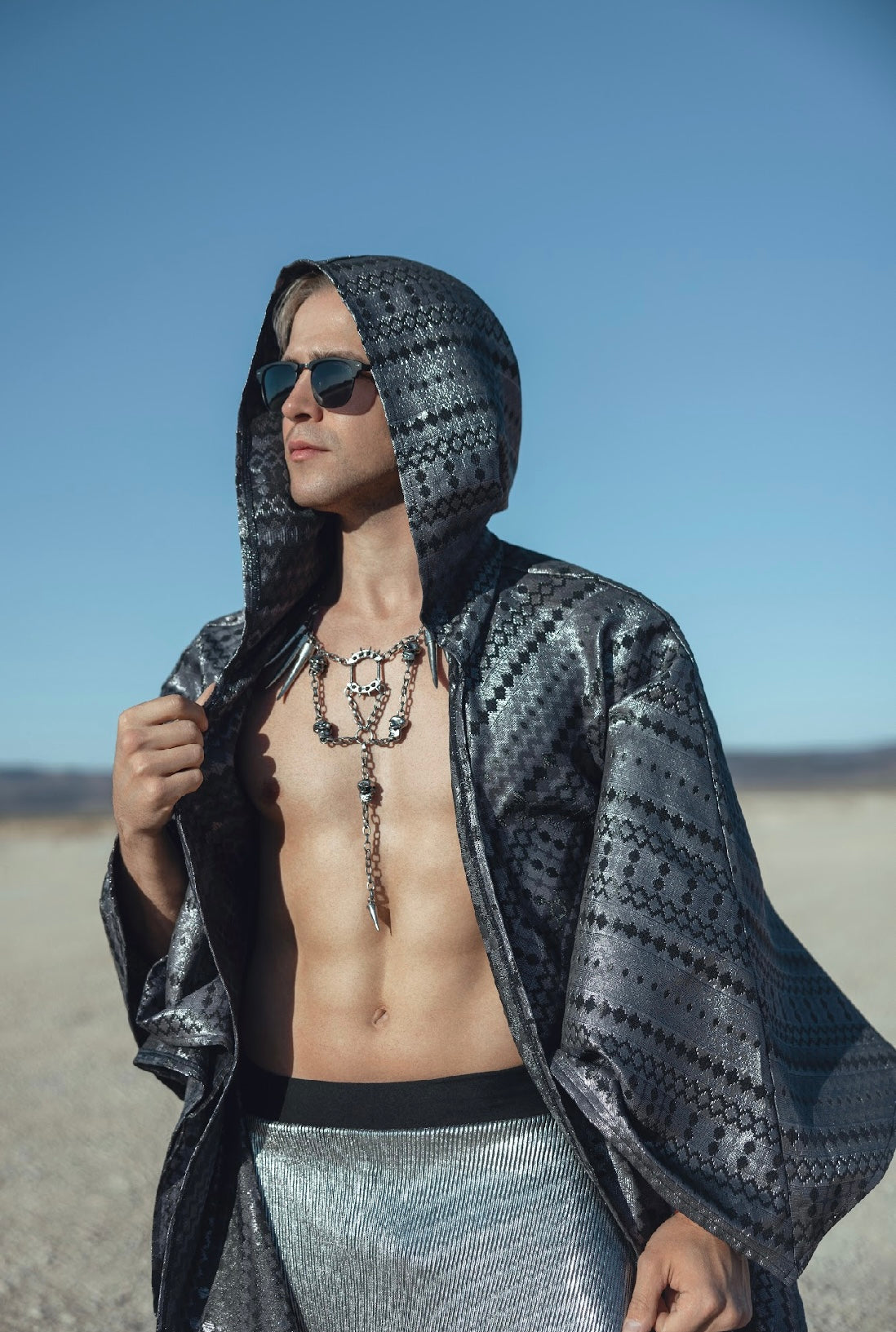 Midnight Warrior Metallic Kimono