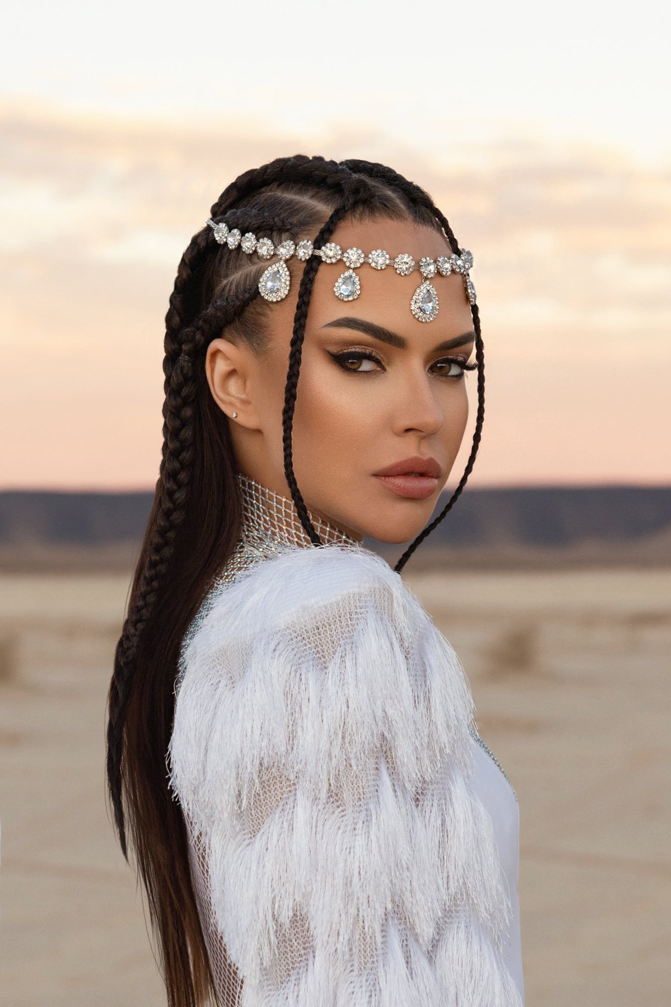 Rhinestone Silver Headchain