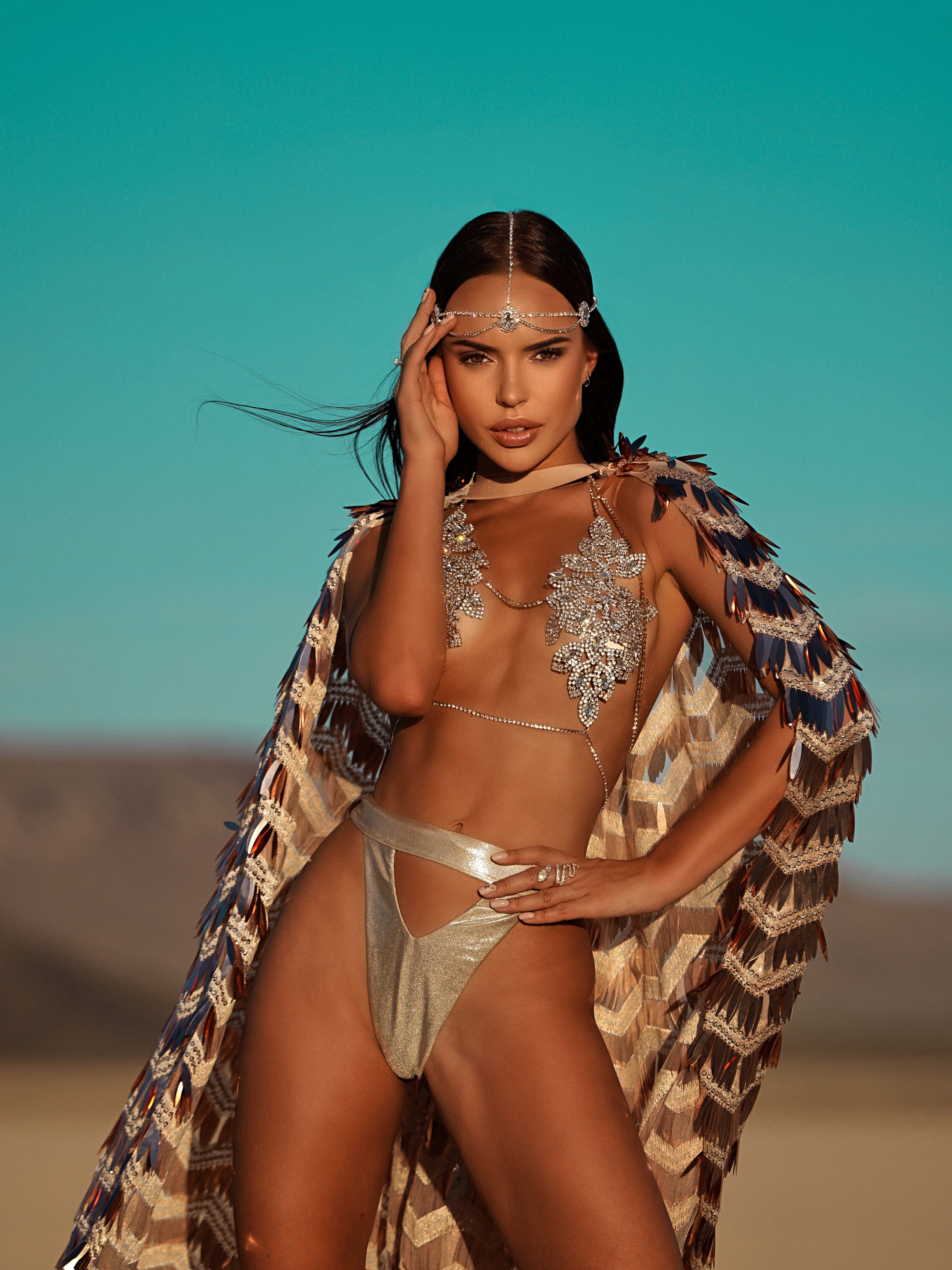 Bronze - Gold goddess sequin skirt