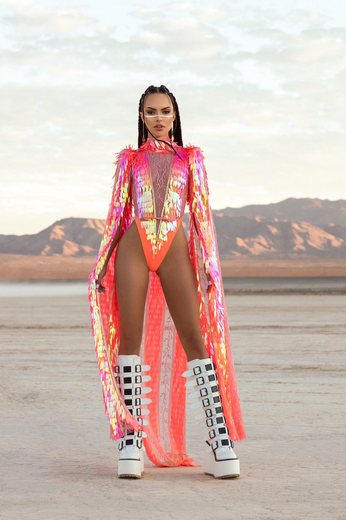 Orange Phoenix bodysuit long sleeve