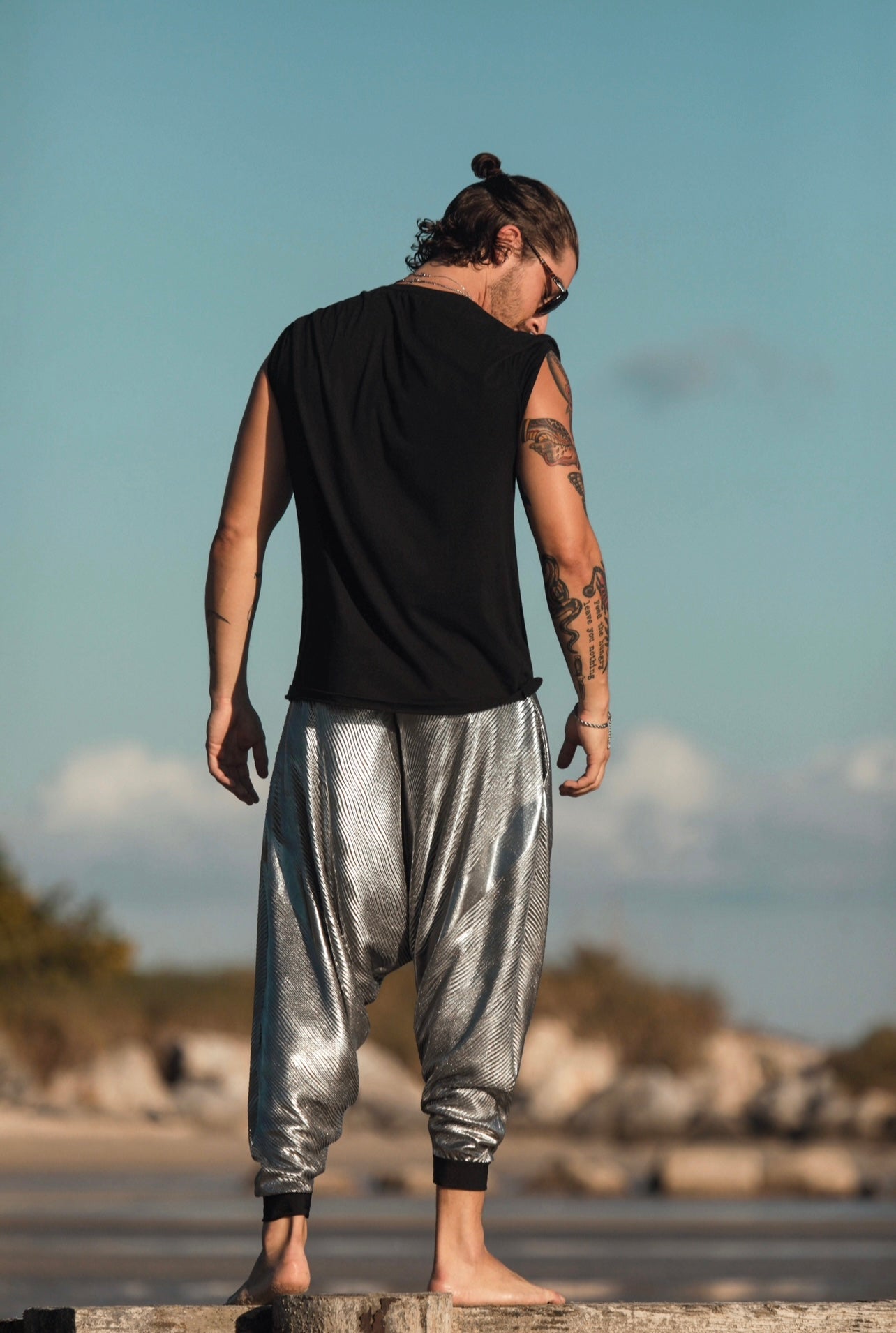 Men’s Silver Harem Pants