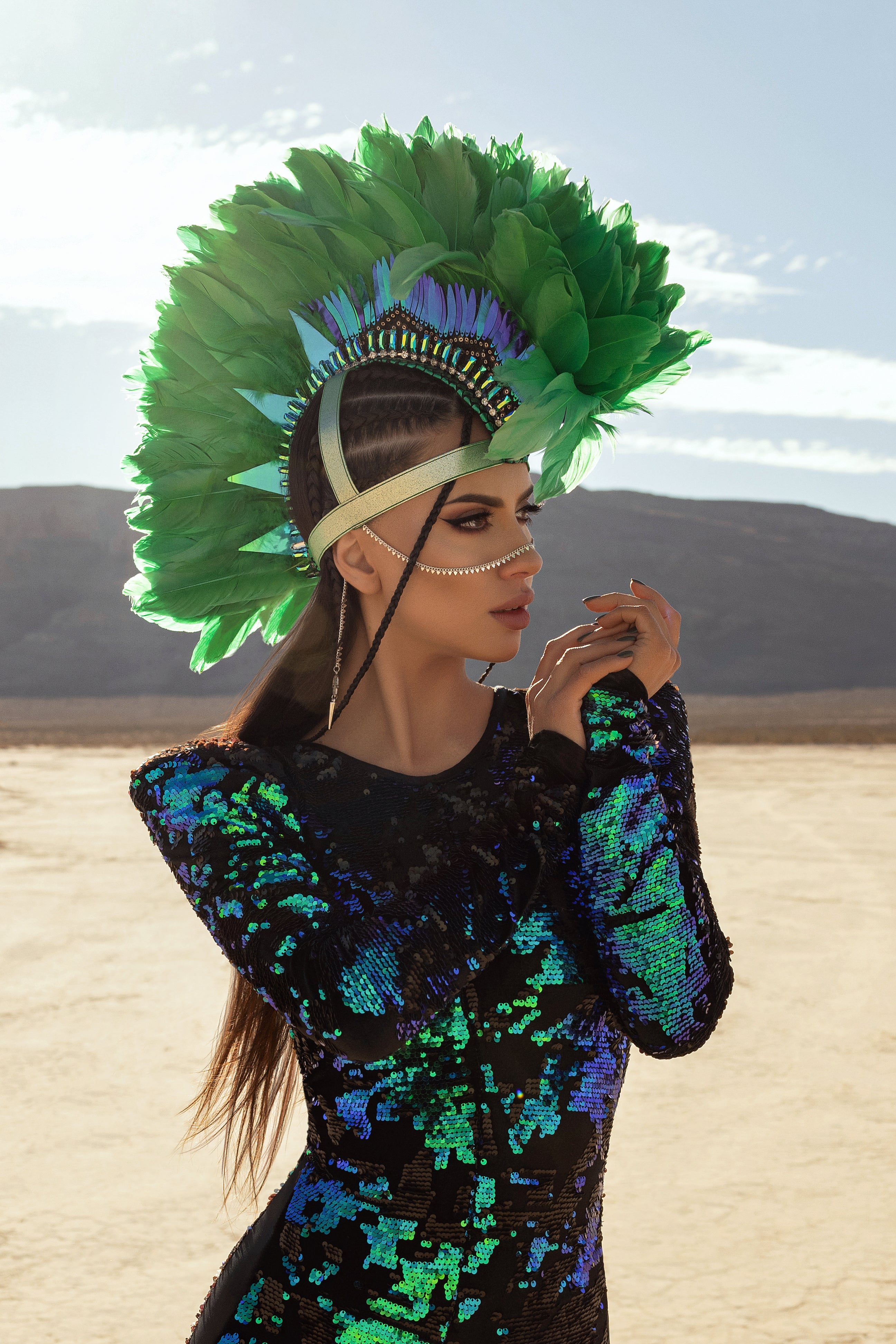 Green iridescent Mohawk