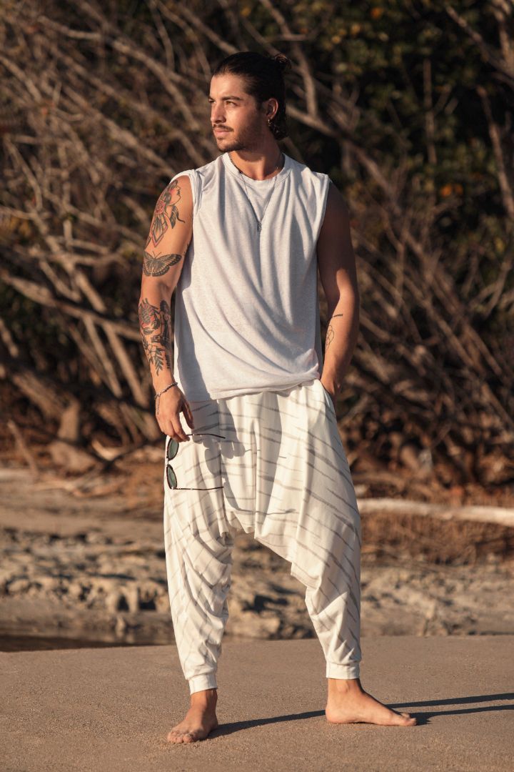 Mens Harem Striped Pants