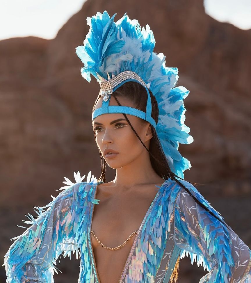 Ice Blue Feather Mohawk