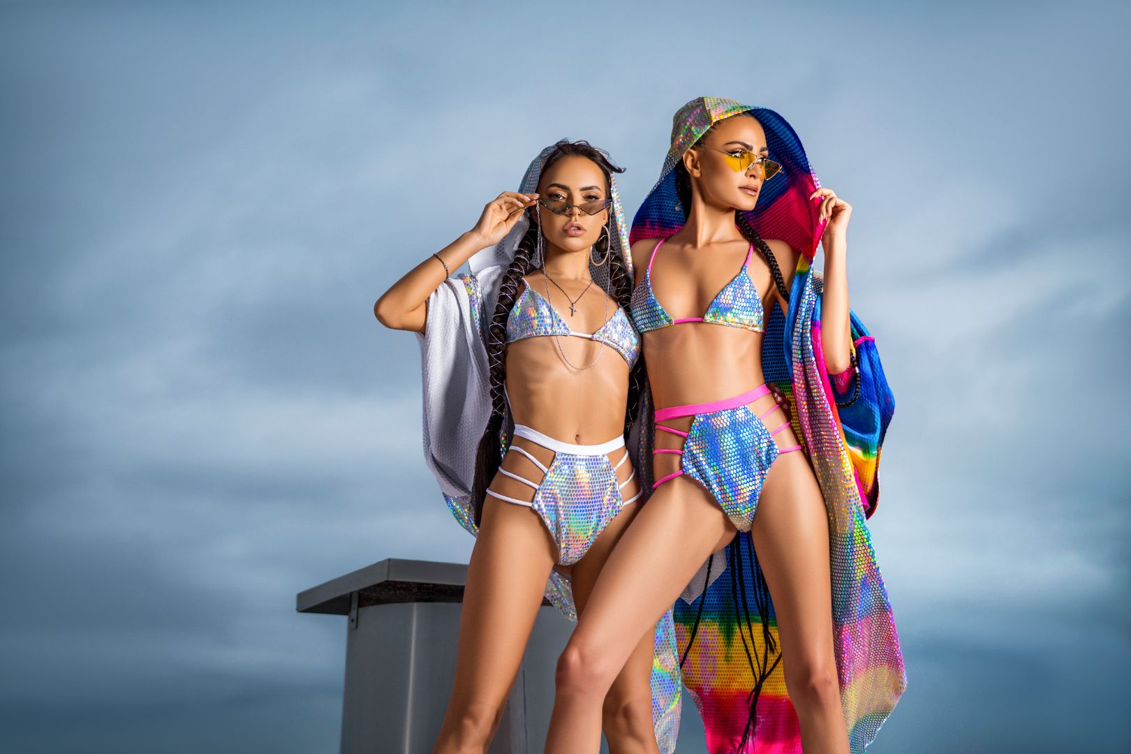 Rainbow Hooded Kimono