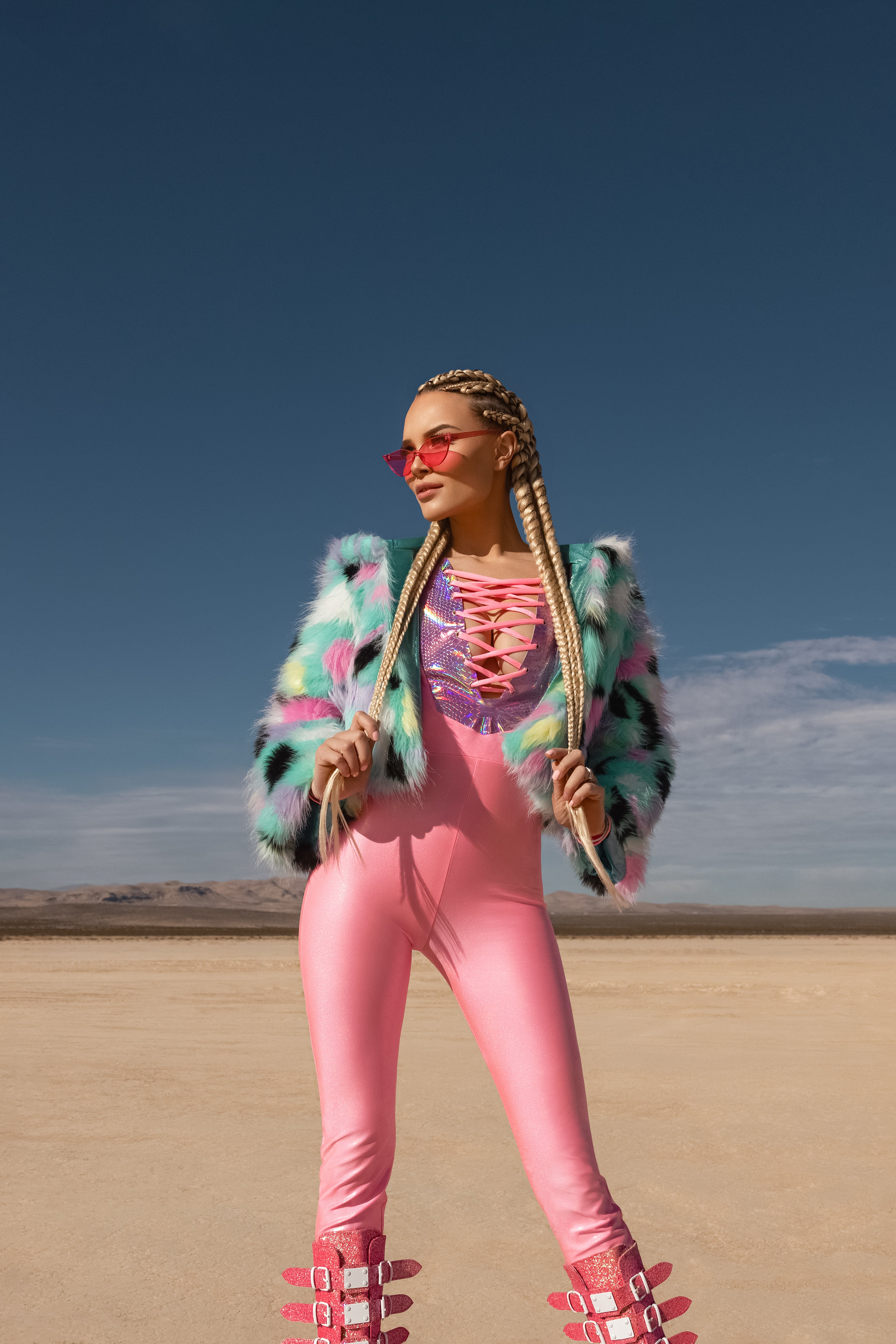 Prismatic Dream Faux Fur Coat