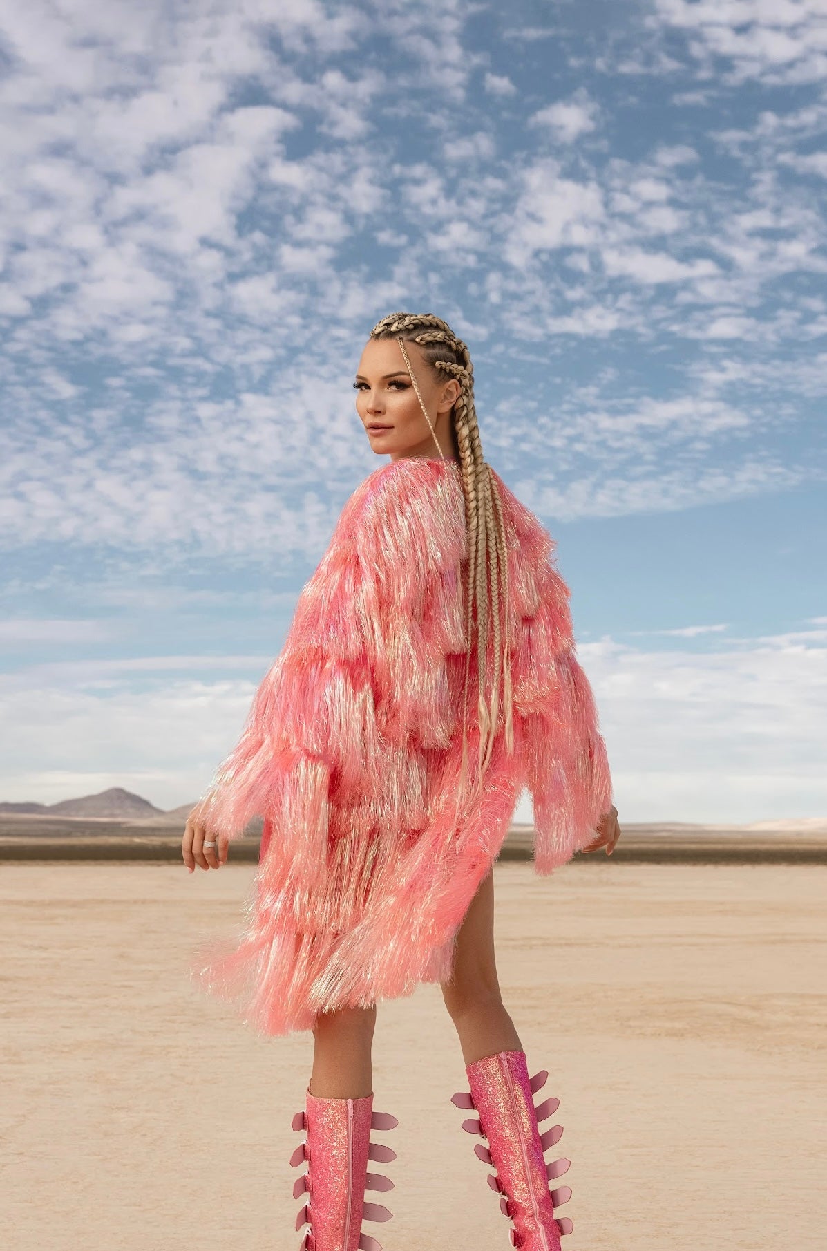 Cotton Candy Feather Kimono