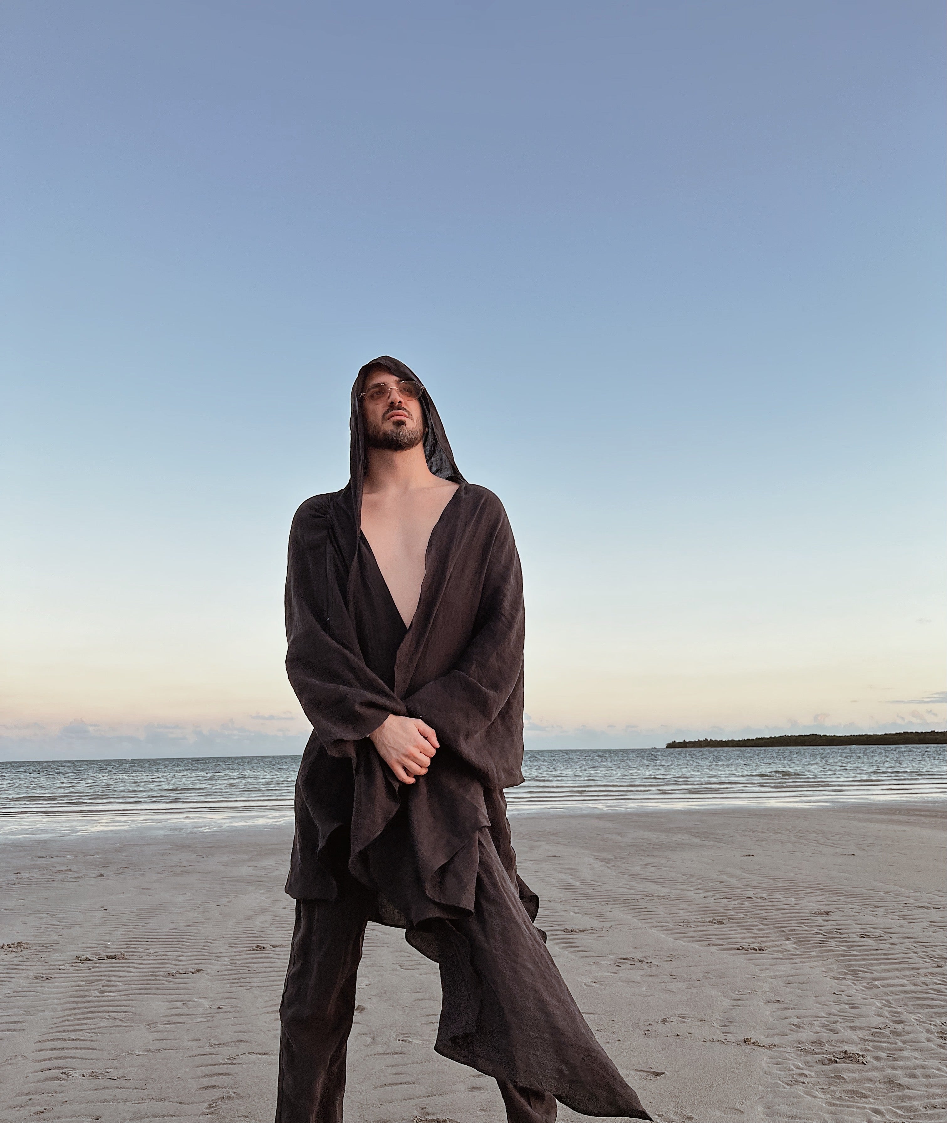 Mens Linen Black Set