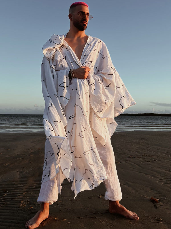 Mens Printed Linen