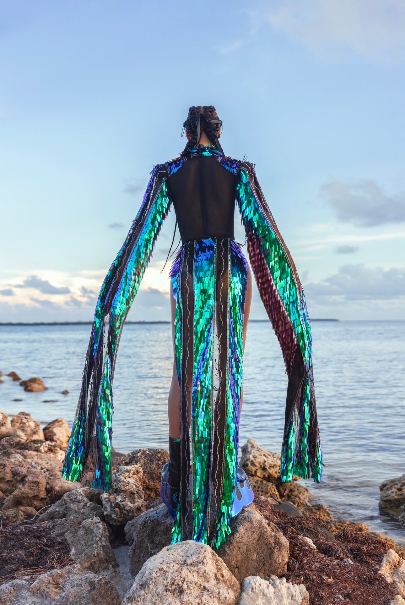 Limited Edition Emerald Sequin Bodysuit and Skirt – Made to Order Festival Outfit