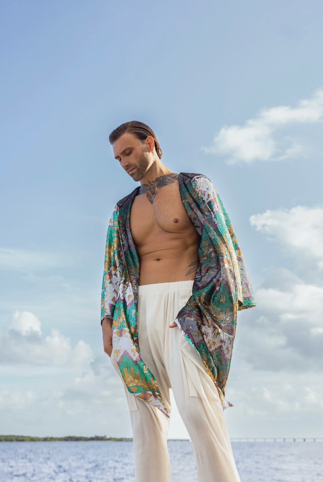 Men’s Aztec Print Kimono