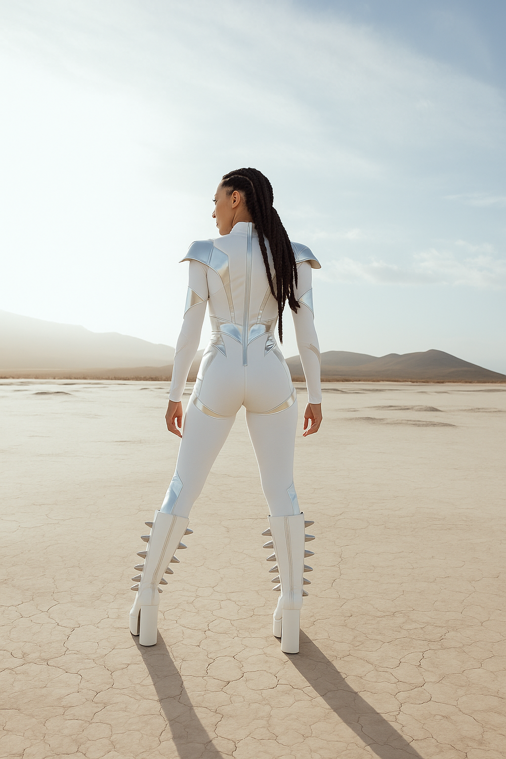 Stellar Oracle – Silver Futuristic Scuba Jumpsuit