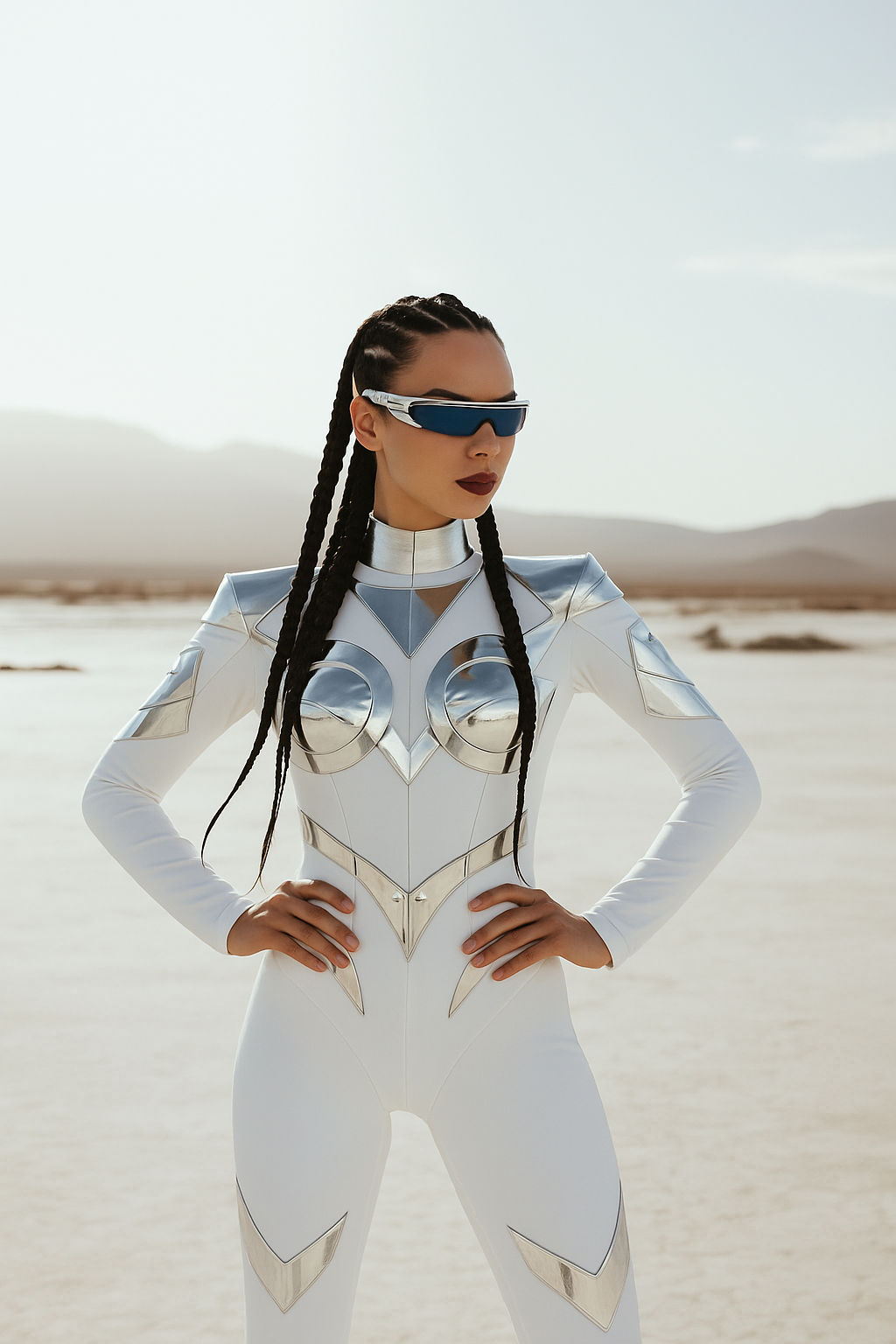 Stellar Oracle – Silver Futuristic Scuba Jumpsuit