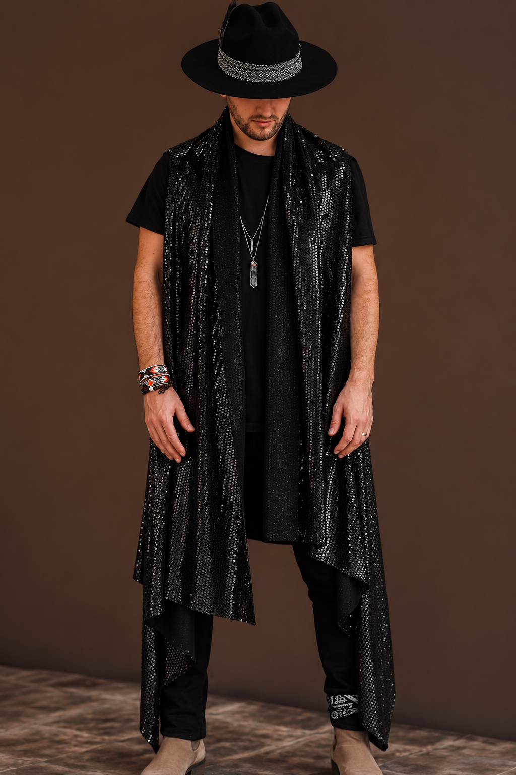 Men Sequin Cape