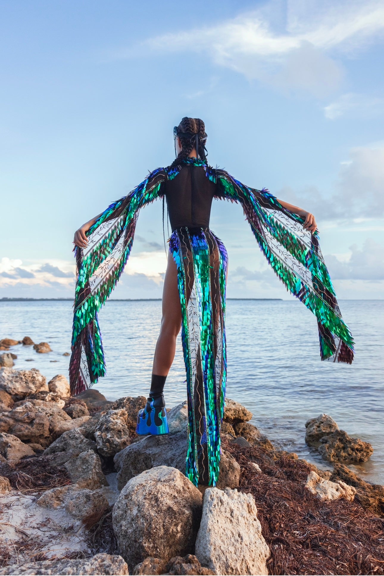 Limited Edition Emerald Sequin Bodysuit and Skirt – Made to Order Festival Outfit