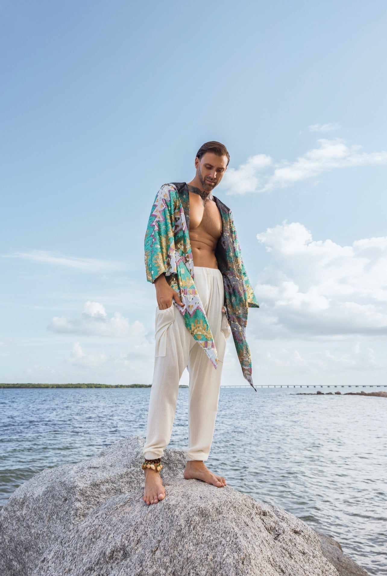 Men’s Aztec Print Kimono