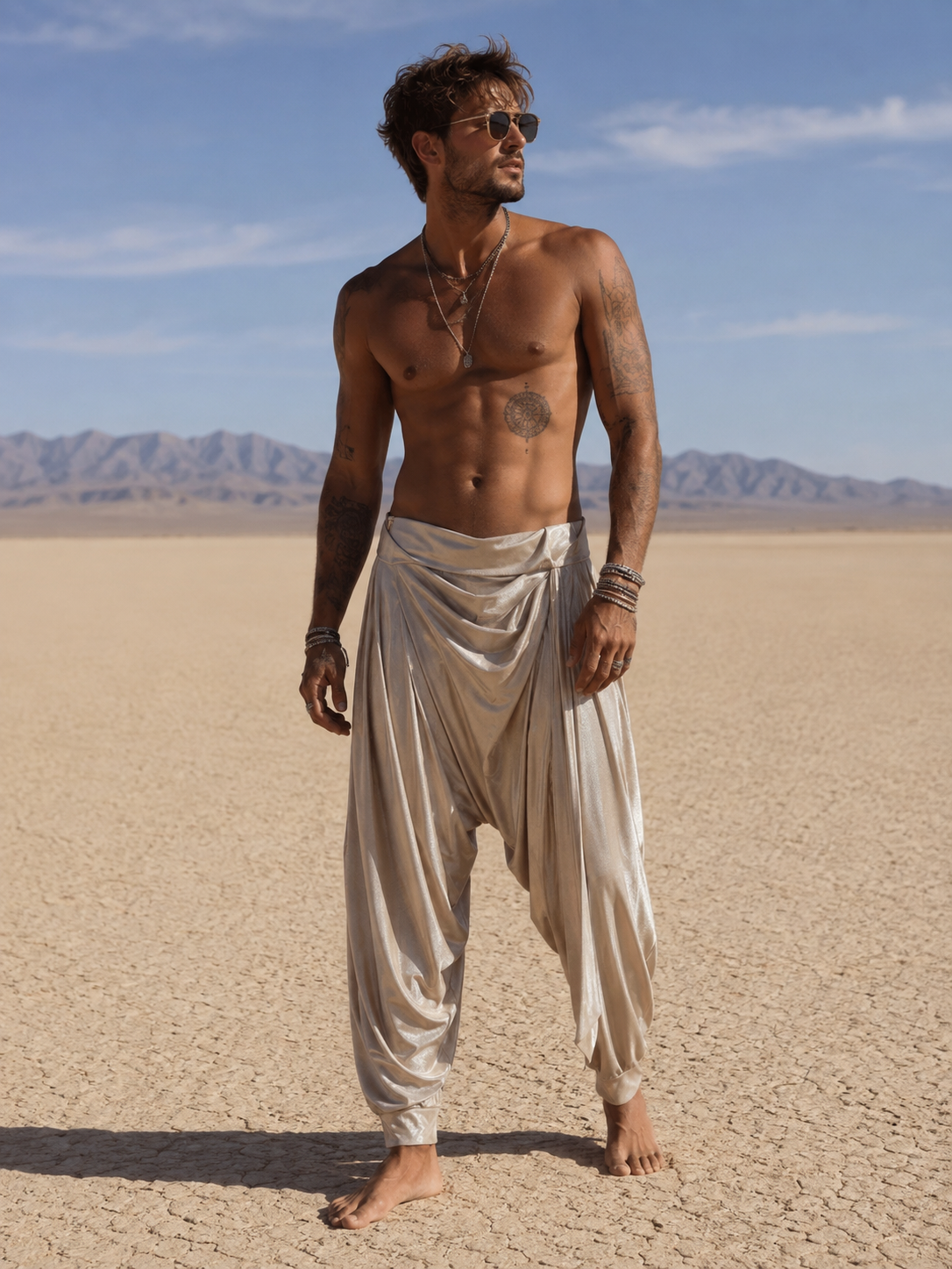 Beige harem pants