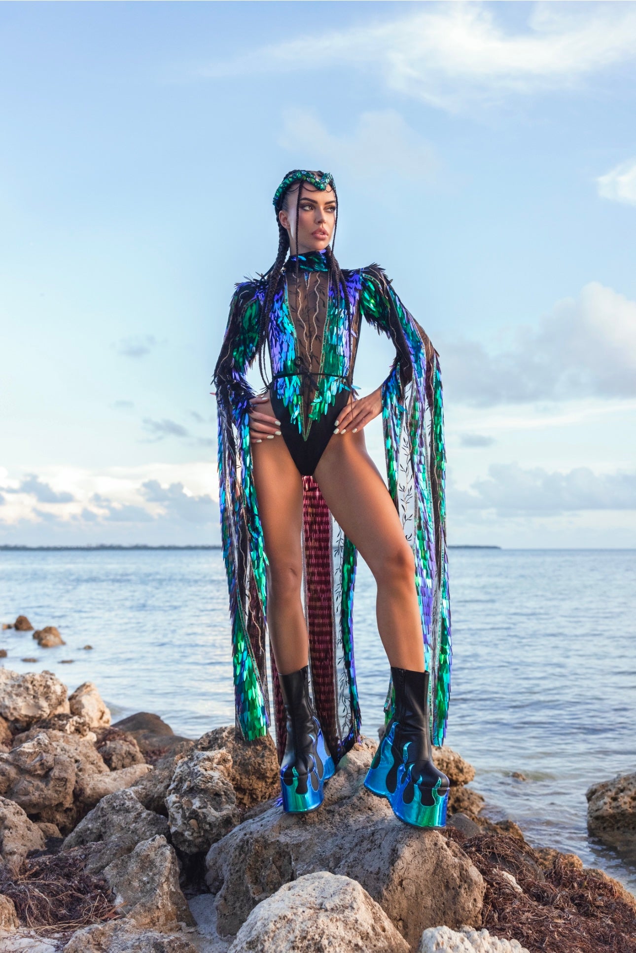 Limited Edition Emerald Sequin Bodysuit and Skirt – Made to Order Festival Outfit