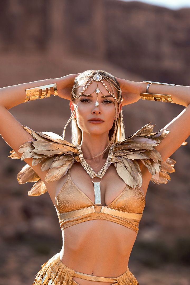 Gold Feather Queen Costume