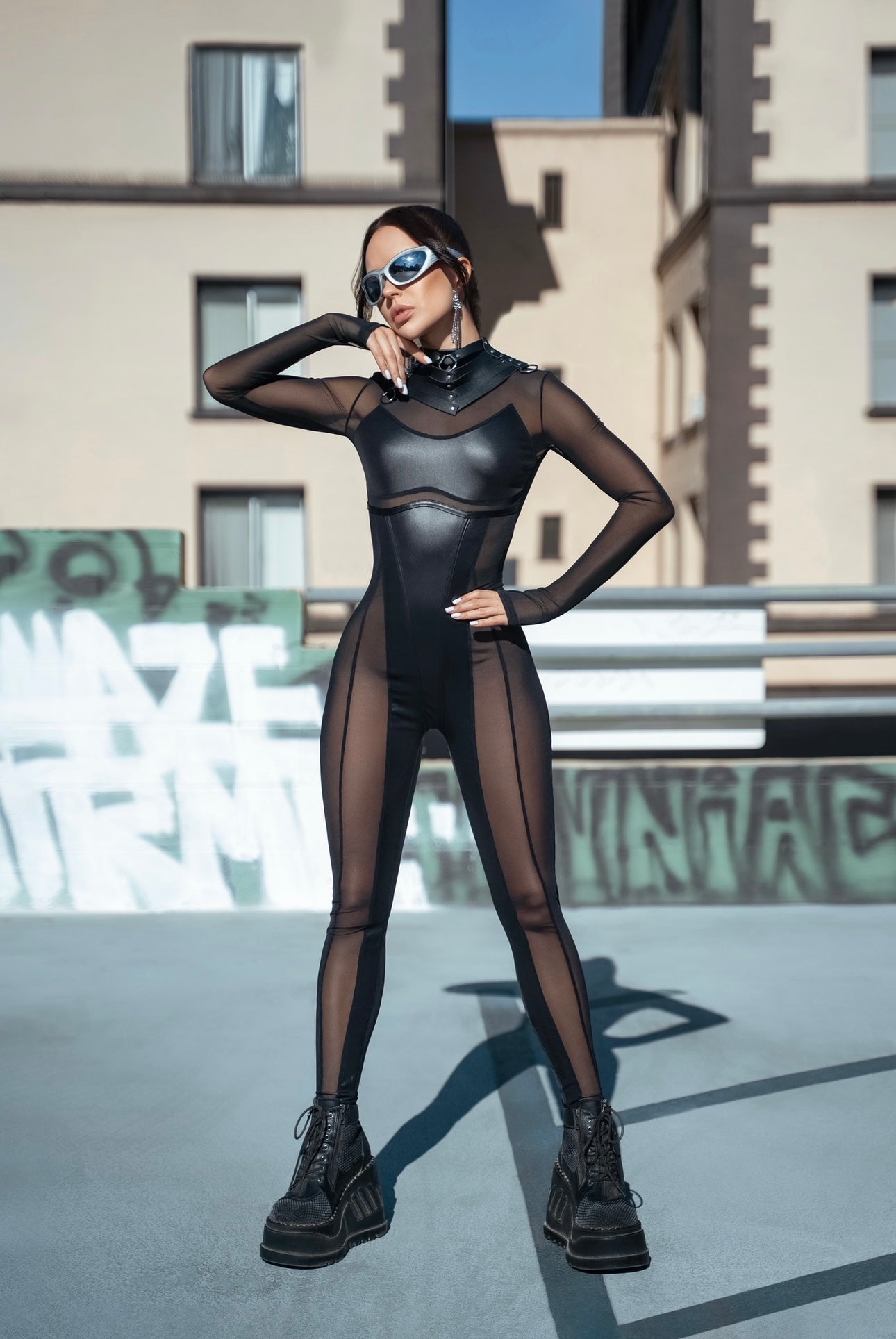 Shadow Siren Mesh Jumpsuit