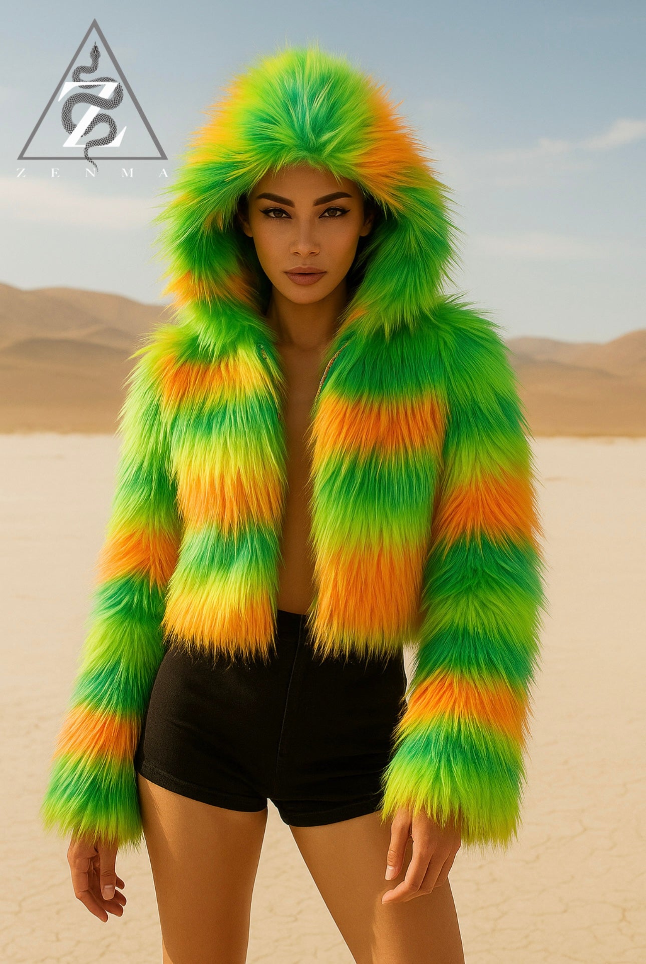 Electric Mirage Faux Fur Jacket